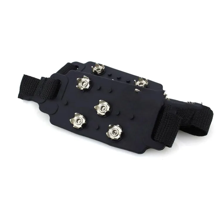 1 Pair Lace-up 5 Teeth Silicone Ice Claw Outdoor Non-slip Shoes Covers for Ice Snow Ground(Black)