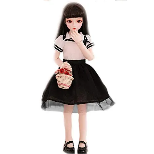 1/4 BJD Doll 42CM /16.5Inch Height Ball Jointed SD Dolls Wig Shoes Clothes Hair Hat Eyes Makeup with Gift Box