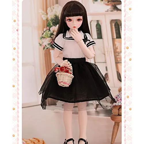 1/4 BJD Doll 42CM /16.5Inch Height Ball Jointed SD Dolls Wig Shoes Clothes Hair Hat Eyes Makeup with Gift Box