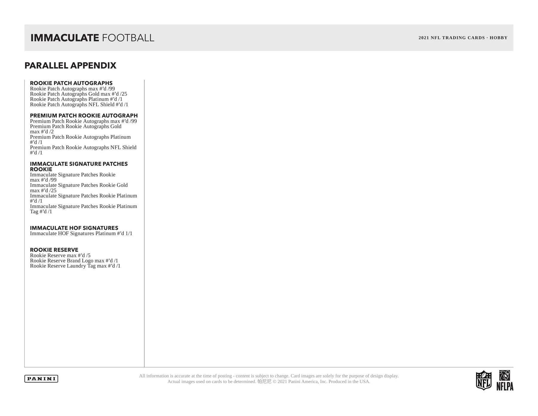 2021 Panini Immaculate Football Hobby Box
