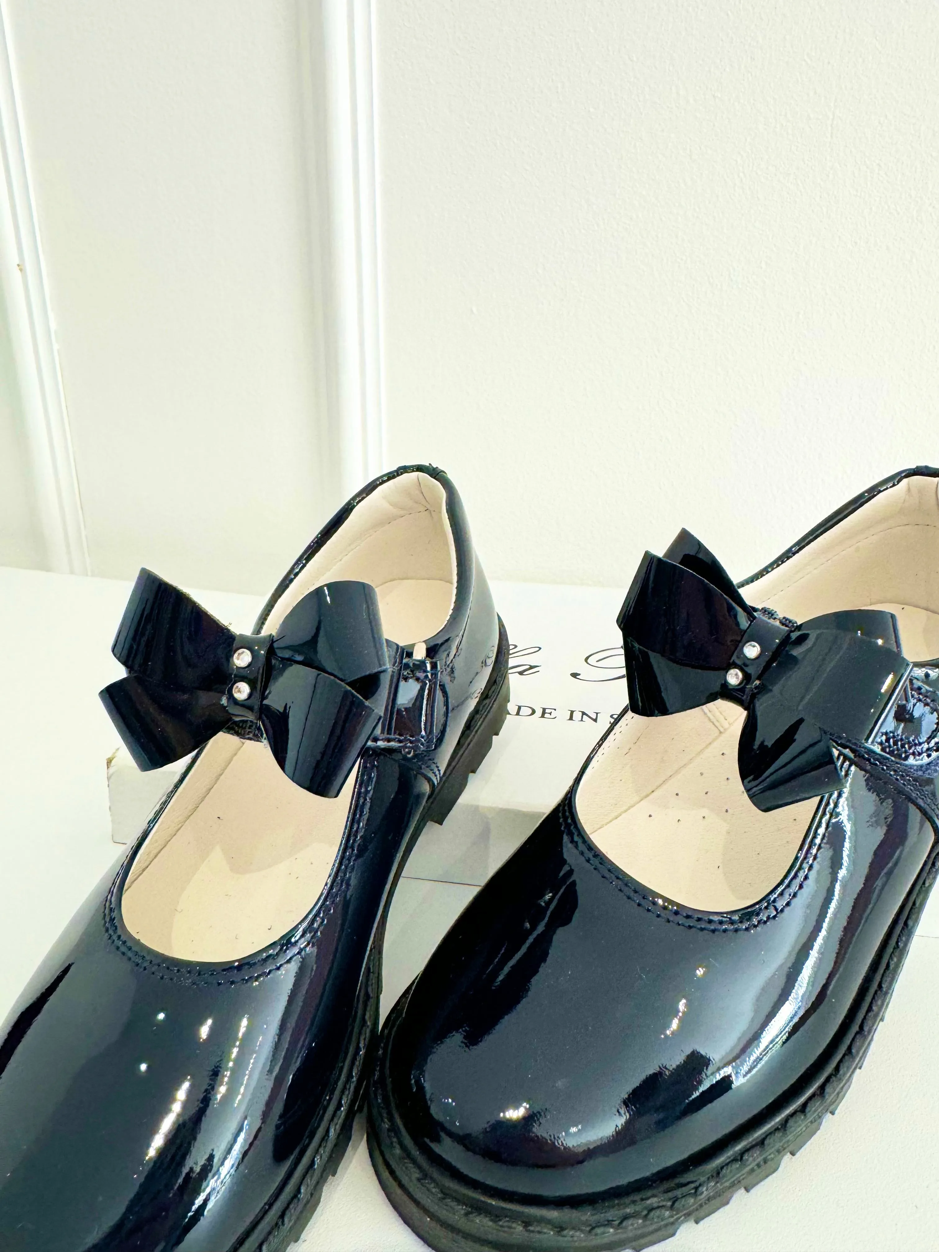 6258 Navy School Shoe  - Chunky