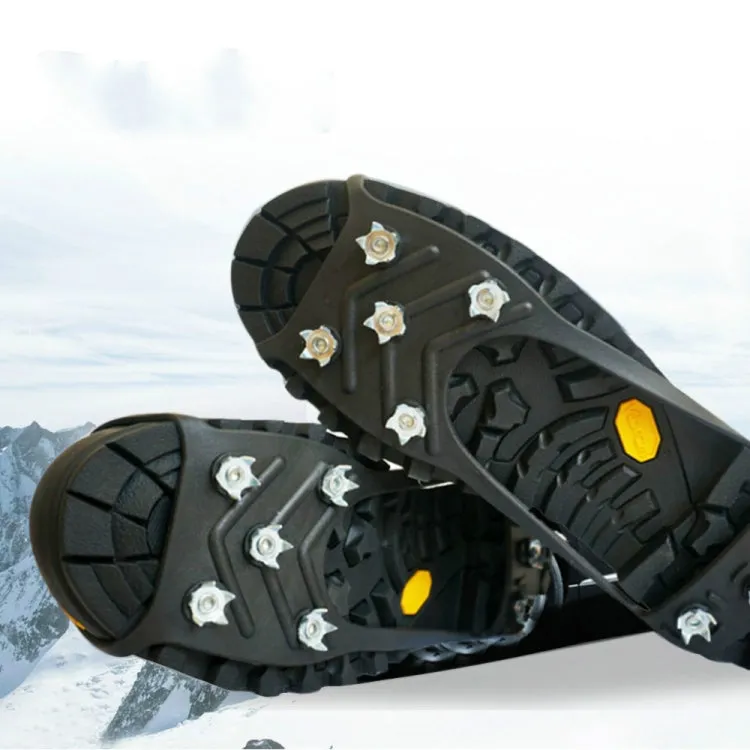 8 Teeth Ice Claw Outdoor Non-slip Shoes Covers for Ice Snow Ground, Size:M（35-39）(Black)