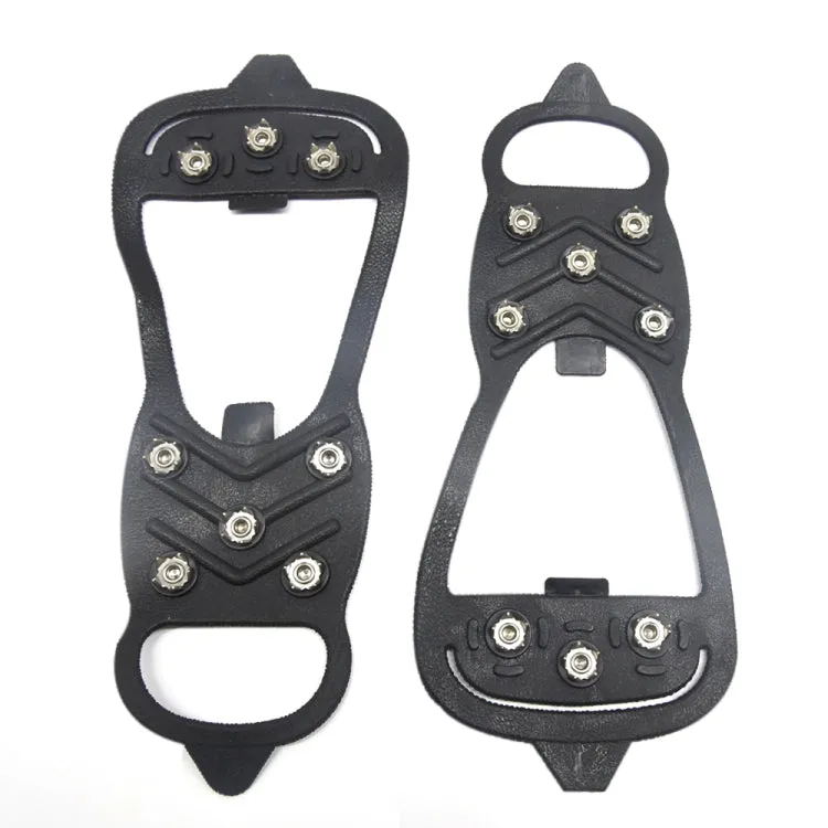 8 Teeth Ice Claw Outdoor Non-slip Shoes Covers for Ice Snow Ground, Size:M（35-39）(Black)