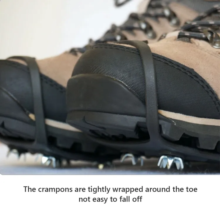 8 Teeth Ice Claw Outdoor Non-slip Shoes Covers for Ice Snow Ground, Size:M（35-39）(Black)