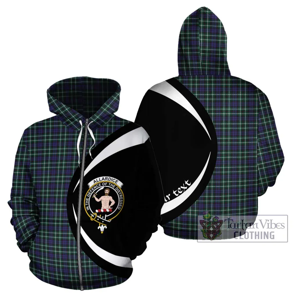 Allardice Tartan Hoodie with Family Crest Circle Style