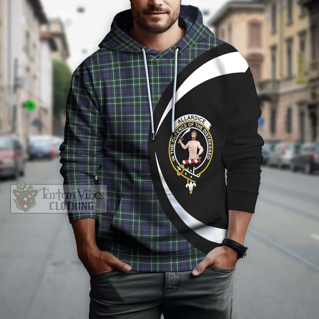 Allardice Tartan Hoodie with Family Crest Circle Style