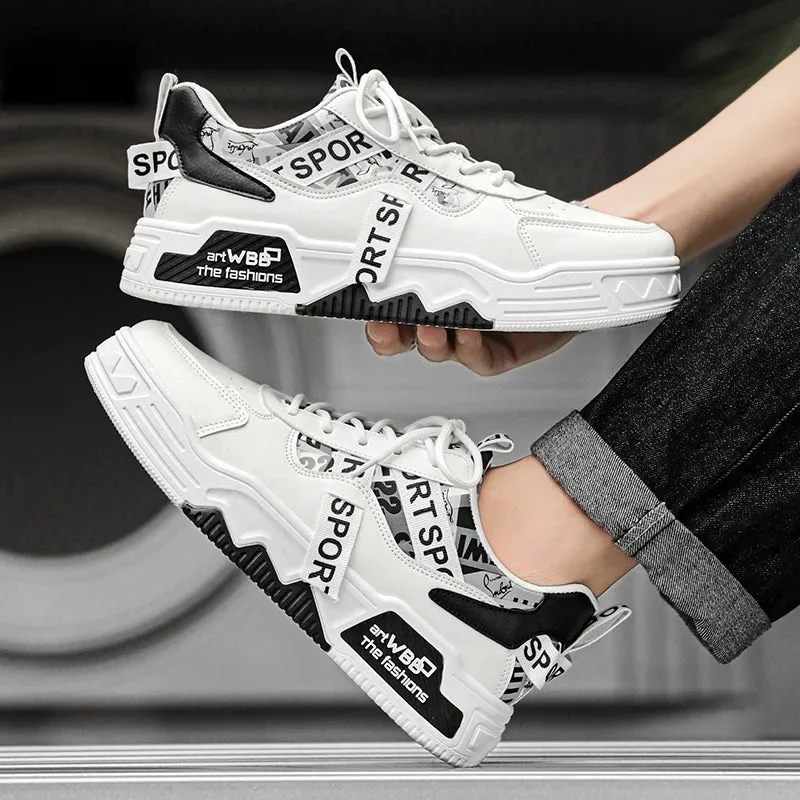Amozae-2024 Autumn Men Casual Sneakers Canvas Chunky Platform Ankle Boots High-cut Zip Patchwork Sneakers Male Breathable Sport Shoes