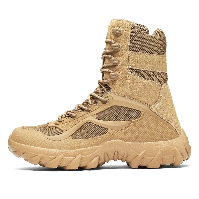 Amozae-Men's Sneaker Boots Outdoors High Top Leisure All-match Men's Mountaineering Military BootsBoots Non-slip Rubber Men Flat Boots