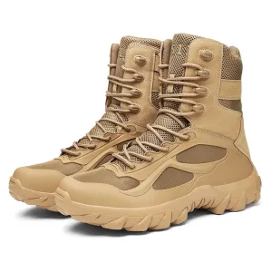 Amozae-Men's Sneaker Boots Outdoors High Top Leisure All-match Men's Mountaineering Military BootsBoots Non-slip Rubber Men Flat Boots