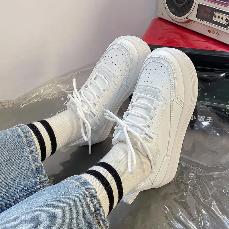 Amozae-White Women's Sneakers Shoes Sports Kawaii Platform Spring Flat Tennis Casual Basket Vulcanize Running Lolita Trainers 2024