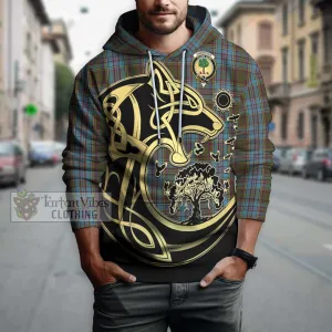 Anderson Tartan Hoodie with Family Crest Celtic Wolf Style