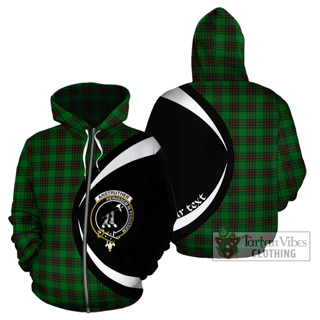 Anstruther Tartan Hoodie with Family Crest Circle Style