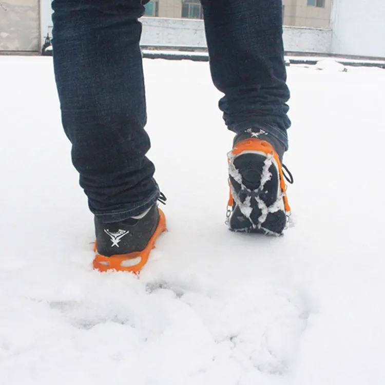 AOTU AT8601 8 Spikes Outdoor Climbing Crampon Snow Non-slip Shoe Cover (Orange)