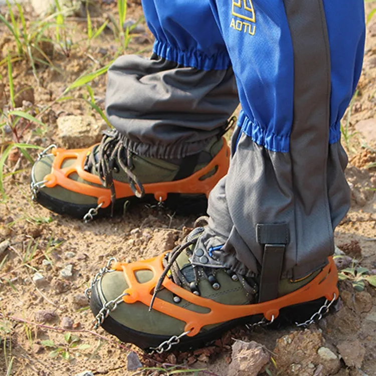 AOTU AT8601 8 Spikes Outdoor Climbing Crampon Snow Non-slip Shoe Cover (Orange)