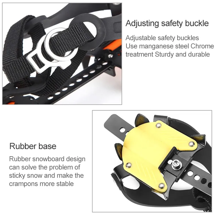 Aotu AT8701 One Pair 10 Teeth Anti-Slip Ice Gripper Snow Climbing Shoes Covers(Orange)