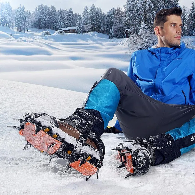 Aotu AT8701 One Pair 10 Teeth Anti-Slip Ice Gripper Snow Climbing Shoes Covers(Yellow)