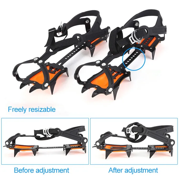 Aotu AT8701 One Pair 10 Teeth Anti-Slip Ice Gripper Snow Climbing Shoes Covers(Yellow)