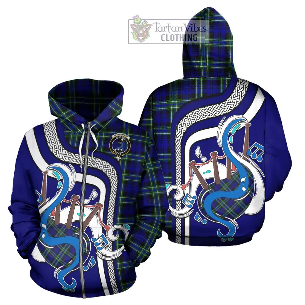 Arbuthnot Modern Tartan Hoodie with Epic Bagpipe Style