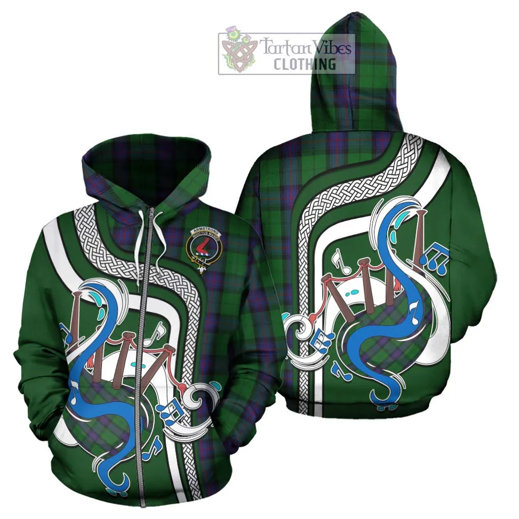 Armstrong Tartan Hoodie with Epic Bagpipe Style