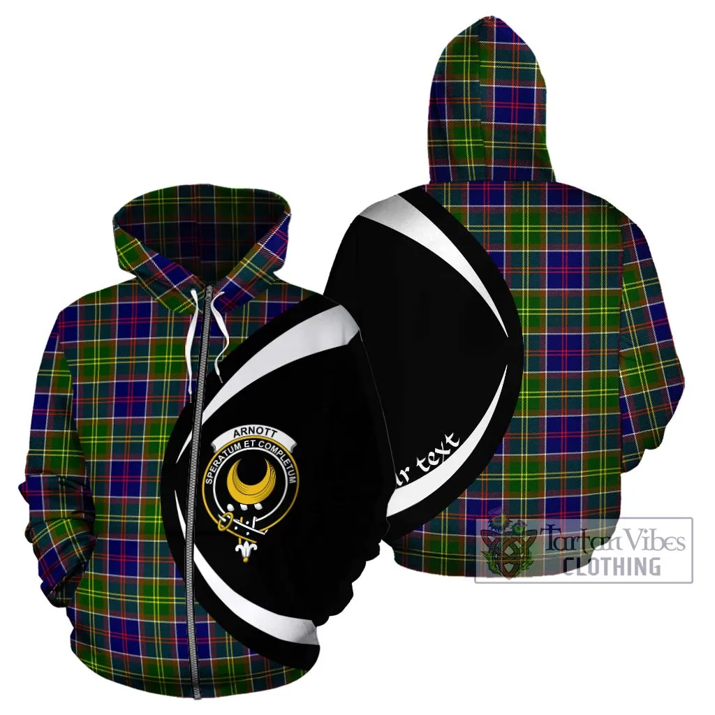 Arnott Tartan Hoodie with Family Crest Circle Style