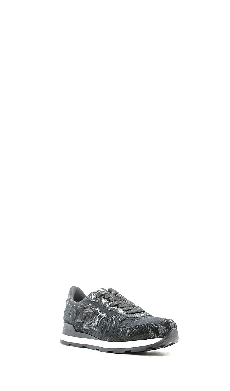 ATLANTIC STARS Sneaker donna nera in pelle e tessuto