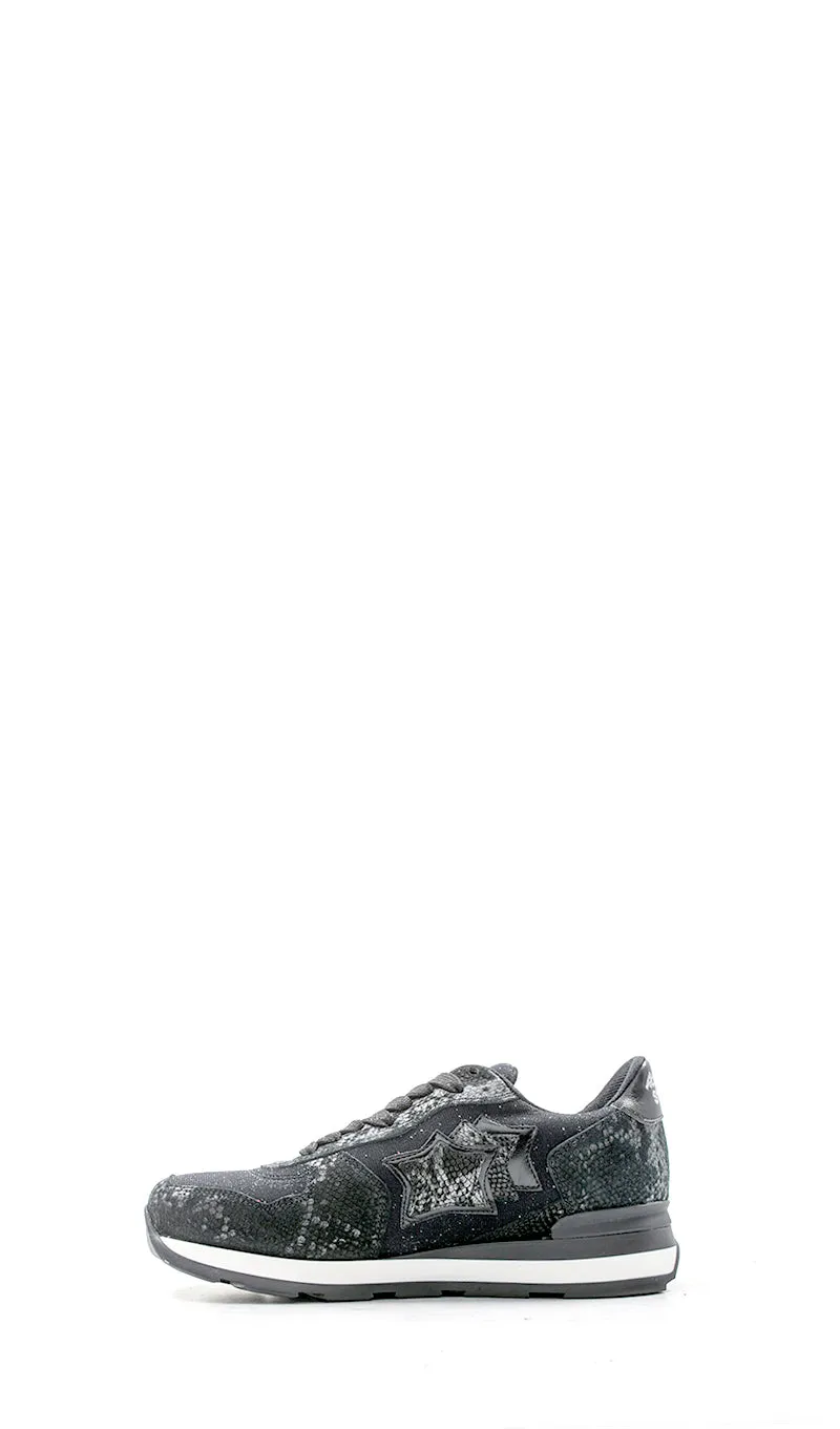 ATLANTIC STARS Sneaker donna nera in pelle e tessuto