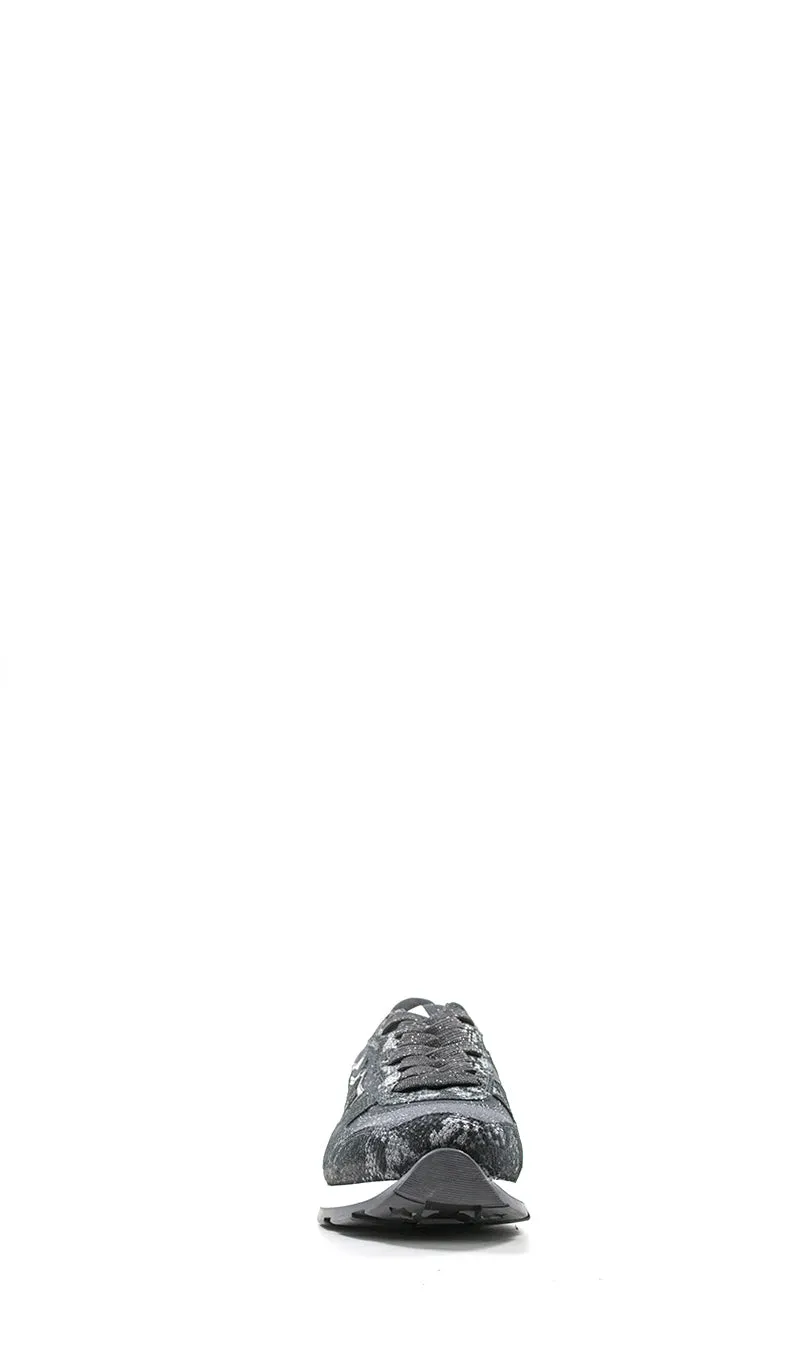 ATLANTIC STARS Sneaker donna nera in pelle e tessuto