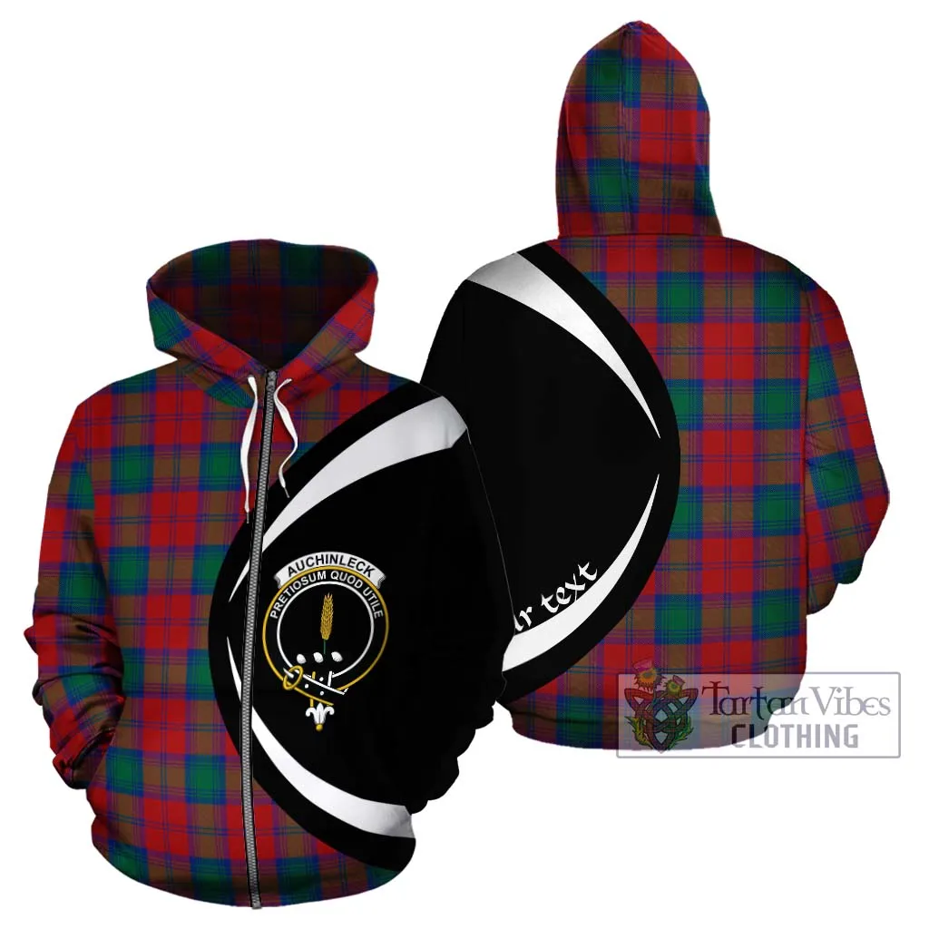 Auchinleck (Affleck) Tartan Hoodie with Family Crest Circle Style