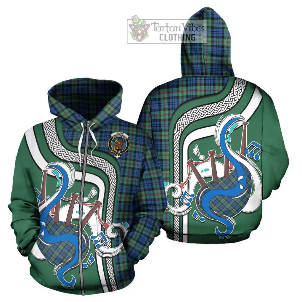 Baird Ancient Tartan Hoodie with Epic Bagpipe Style