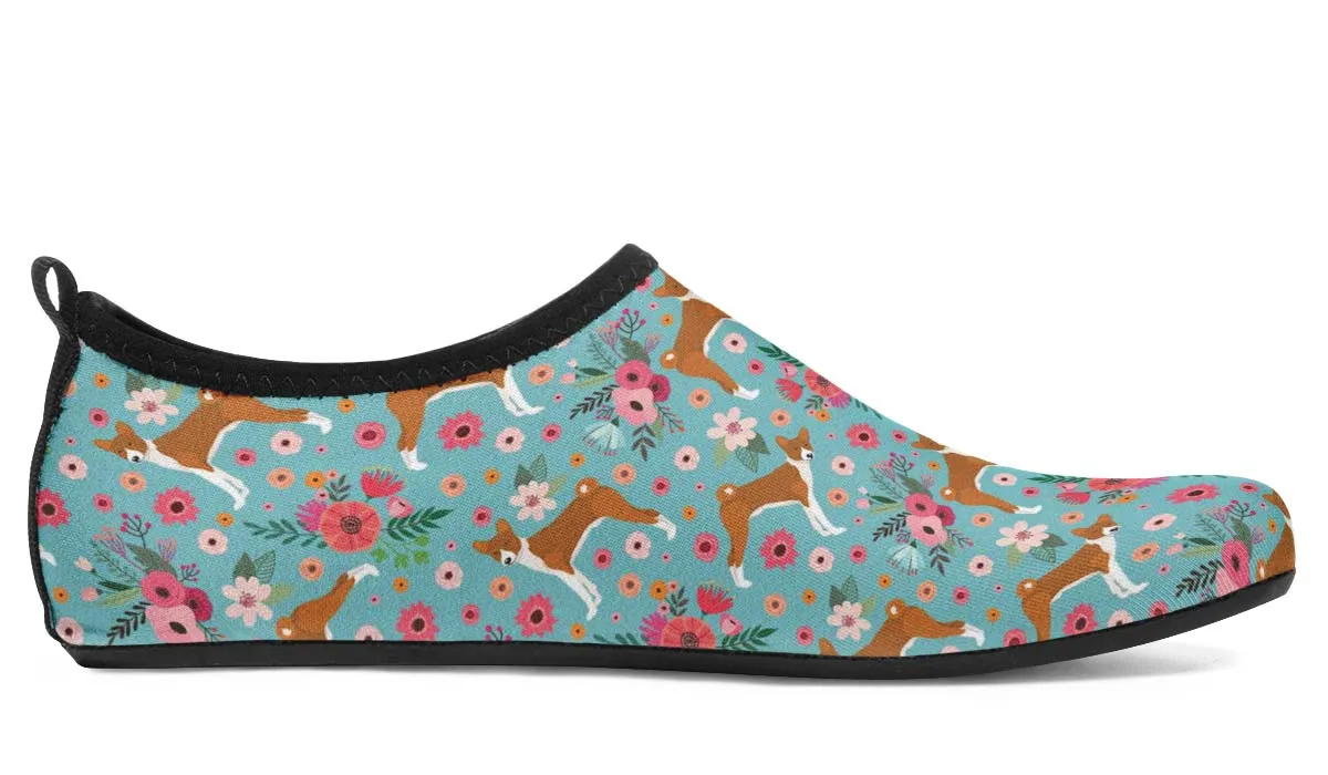 Basenji Flower Aqua Barefoot Shoes