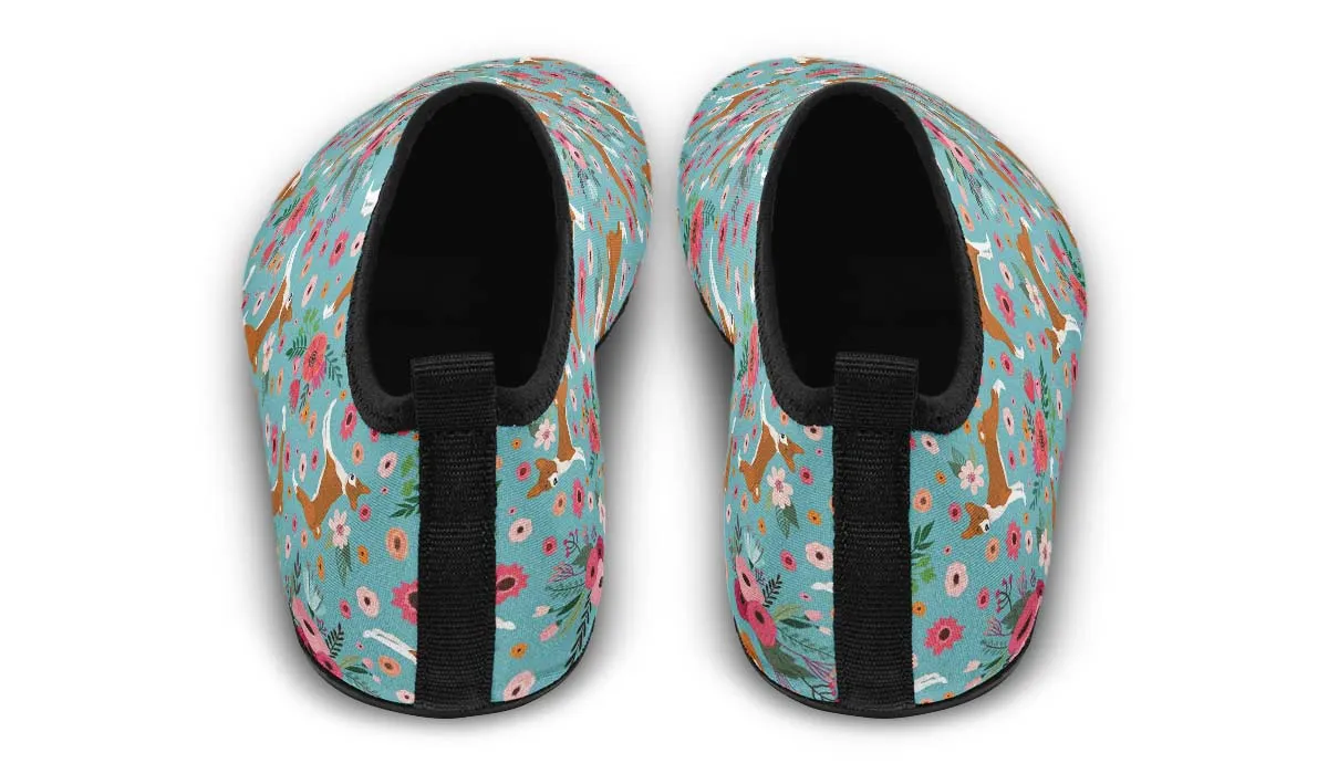 Basenji Flower Aqua Barefoot Shoes