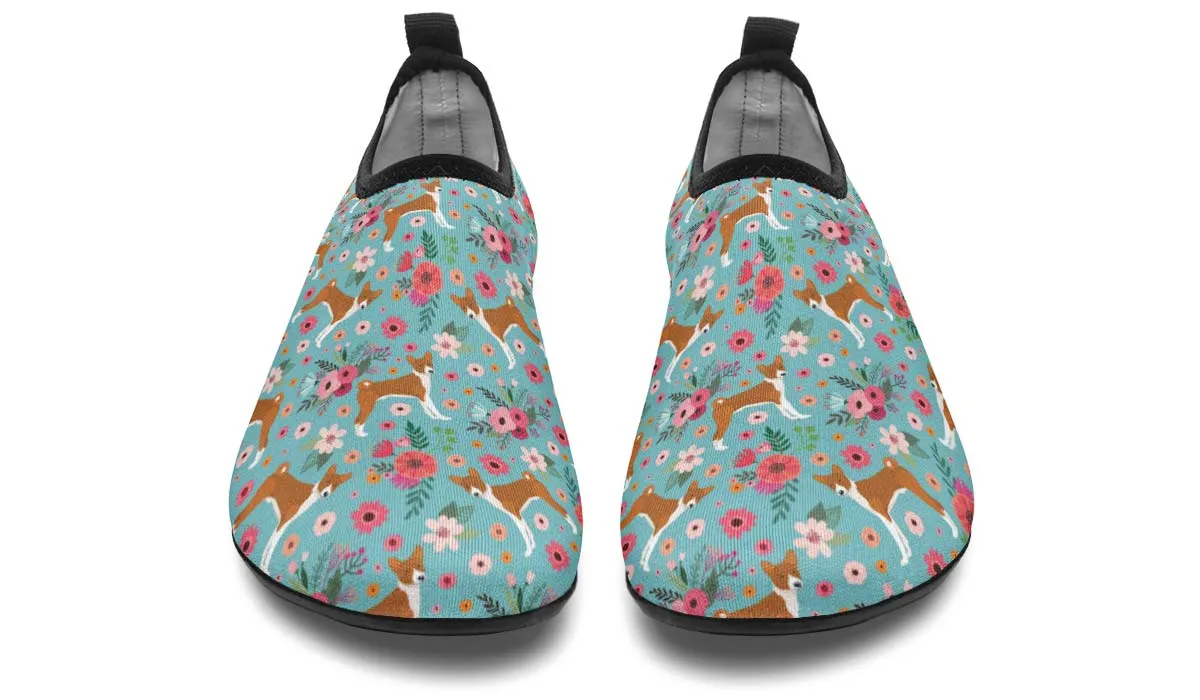 Basenji Flower Aqua Barefoot Shoes
