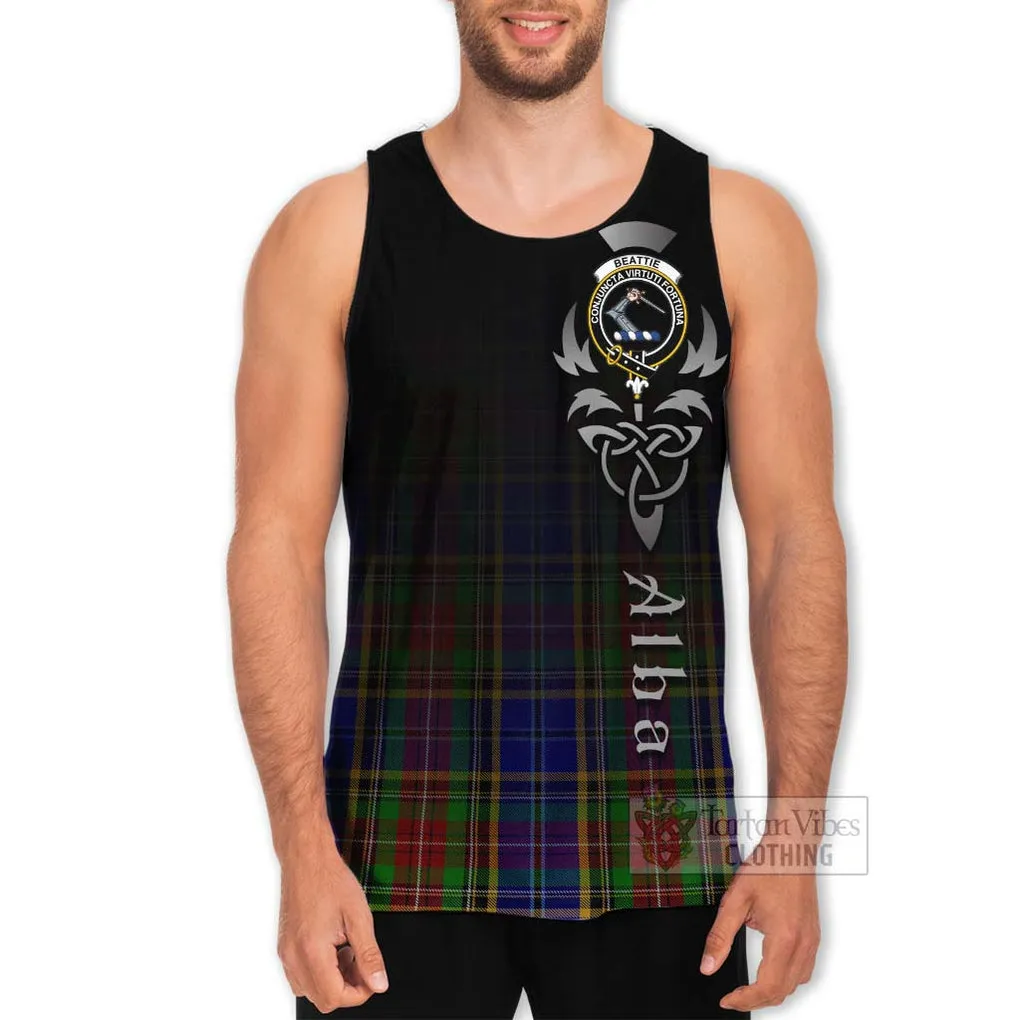 Beattie (Beatty) Tartan Men's Tank Top Featuring Alba Gu Brath Family Crest Celtic Inspired
