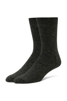 B.ELLA Moda Speckled Cashmere Crew Socks 0495 | Dark Grey