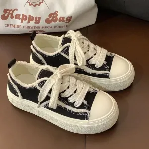 binfenxie  - Black Vintage Women Vulcanize Shoes Casual Sports Platform Sneakers Kawaii Harajuku School Tennis Female Flats Korean