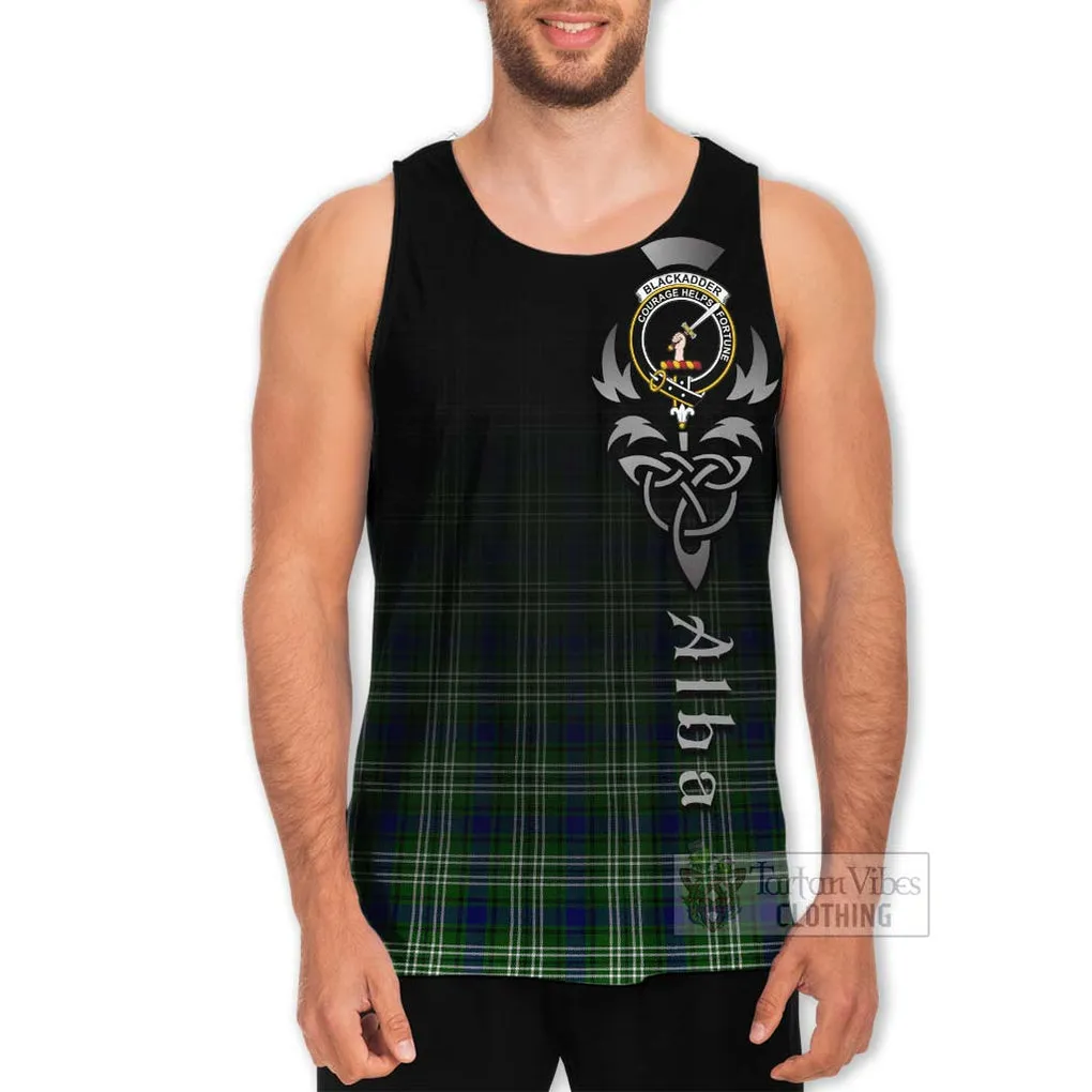 Blackadder Tartan Men's Tank Top Featuring Alba Gu Brath Family Crest Celtic Inspired