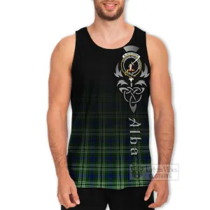 Blackadder Tartan Men's Tank Top Featuring Alba Gu Brath Family Crest Celtic Inspired