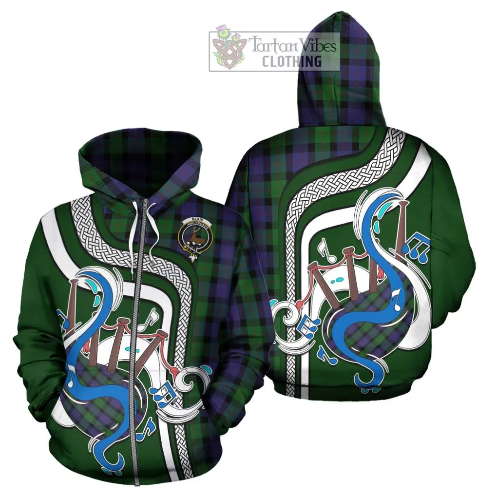 Blair Tartan Hoodie with Epic Bagpipe Style