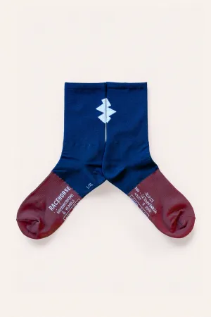 Blue/Burgundy Zag Racehorse Race Sock