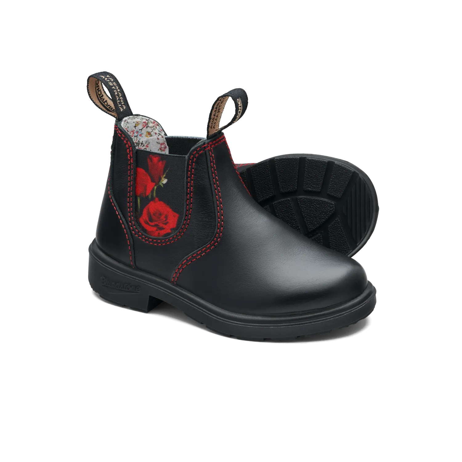 Blundstone 2252 - Kids Black with Red Rose Elastic