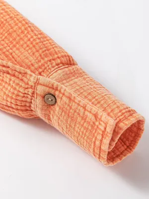 Bohemian Style Orange Shirt Dress