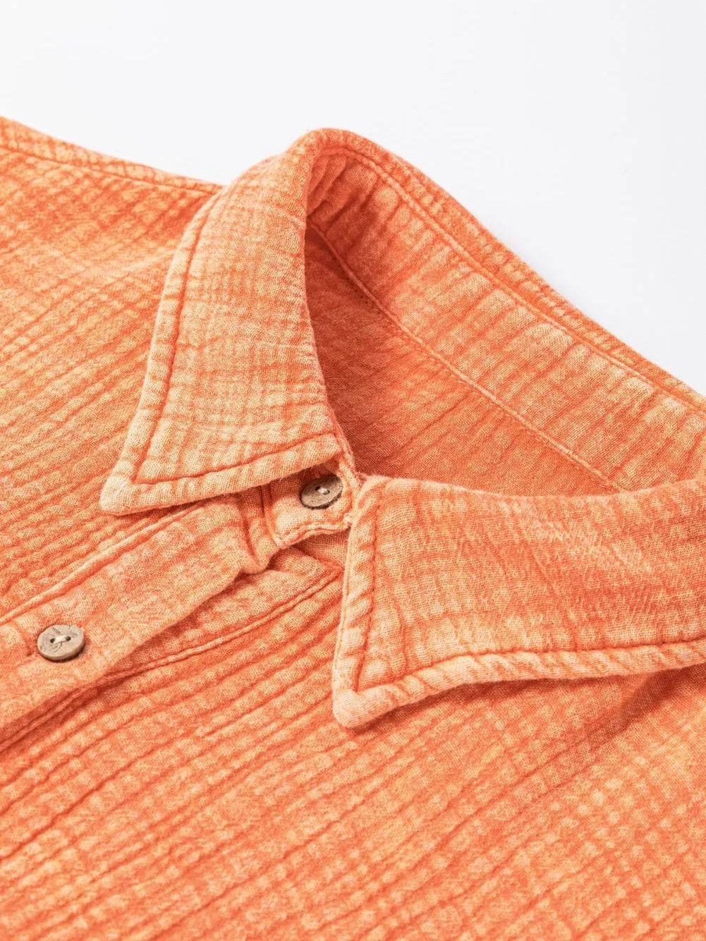 Bohemian Style Orange Shirt Dress