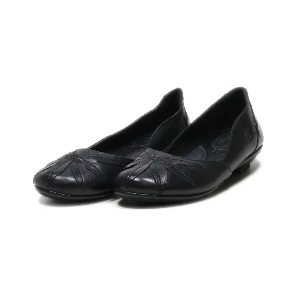 Born Slip Ons Leather Black Colour For Women
