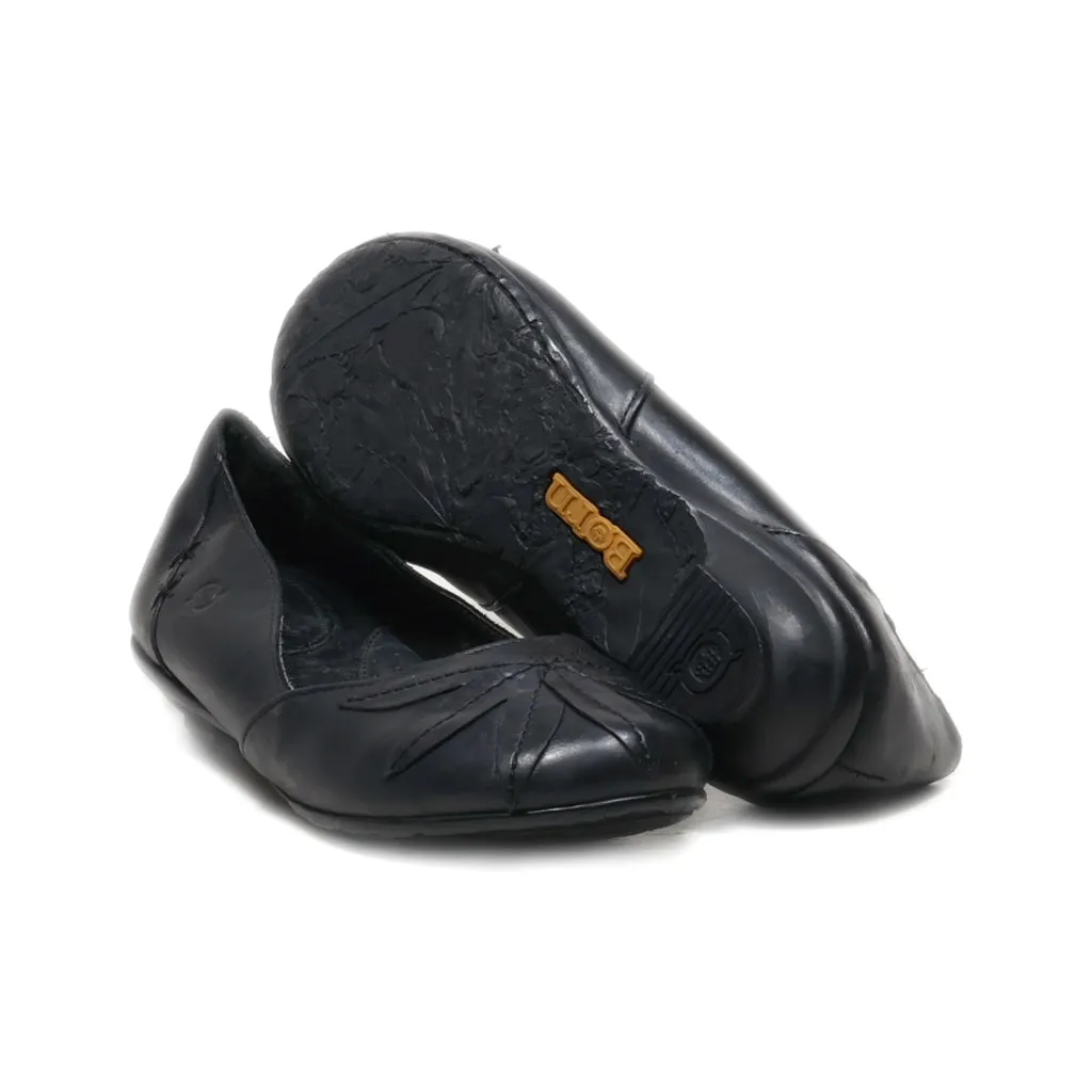 Born Slip Ons Leather Black Colour For Women