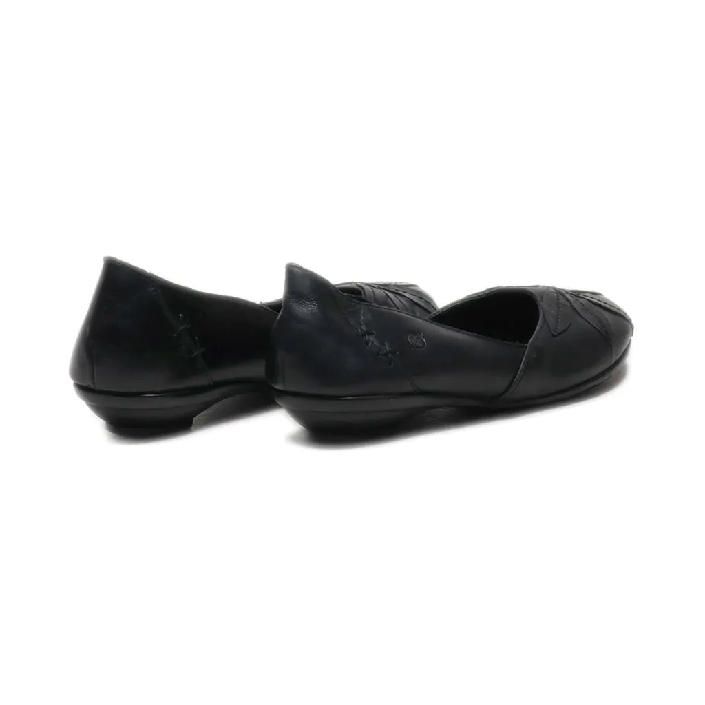 Born Slip Ons Leather Black Colour For Women