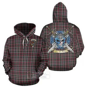 Borthwick Tartan Hoodie with Family Crest Celtic Skull Style