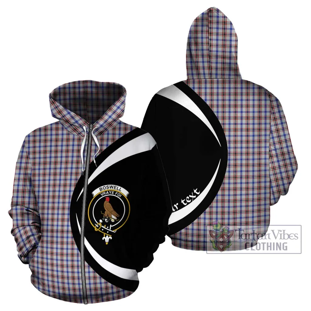 Boswell Tartan Hoodie with Family Crest Circle Style
