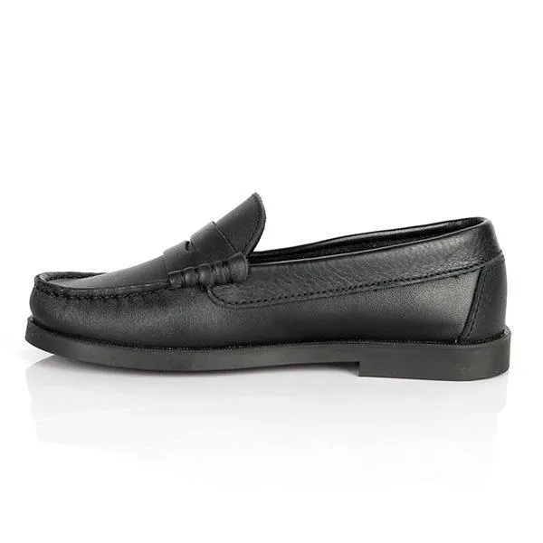 BOYS BLACK FORMAL LOAFERS SHOES