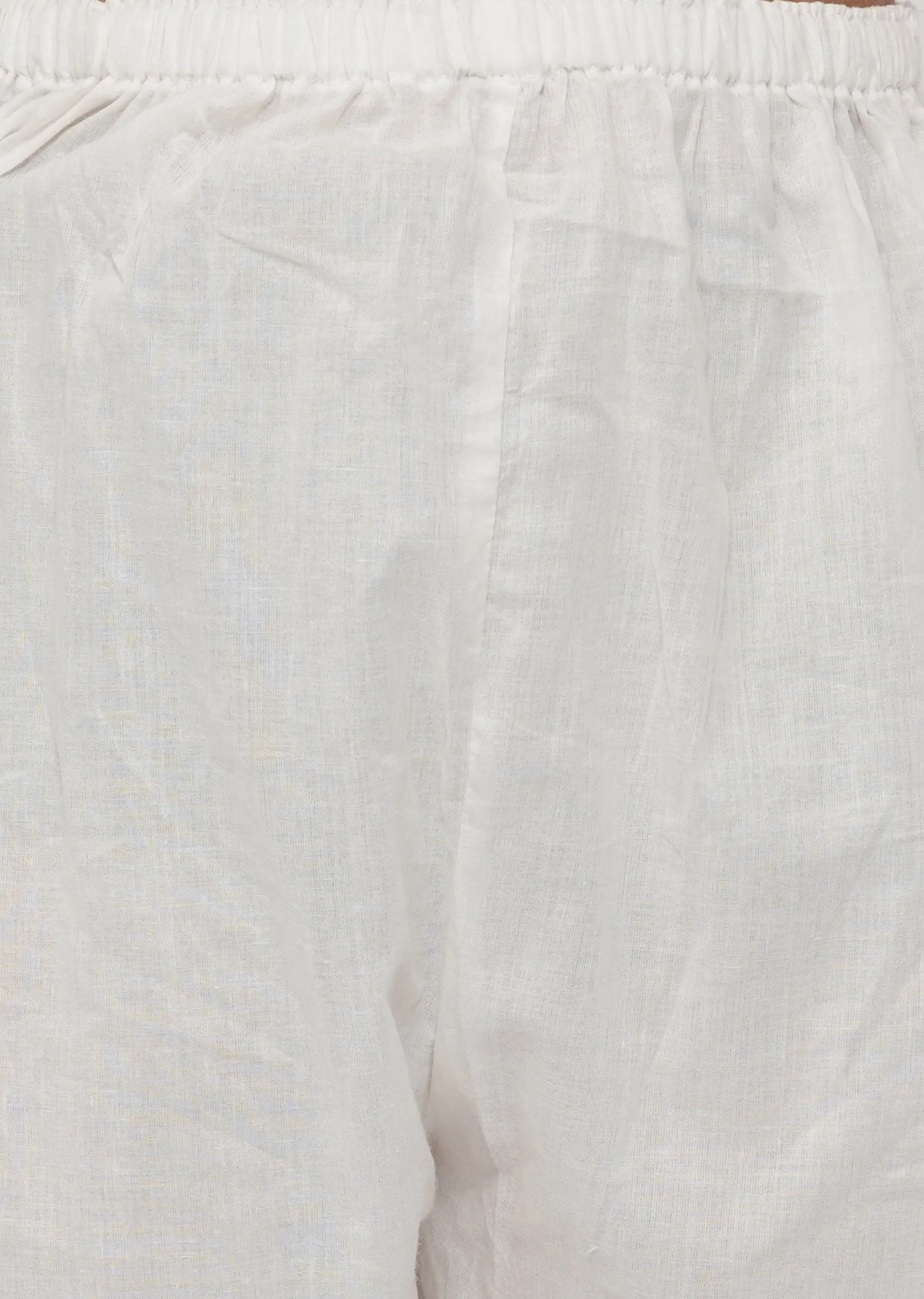 Boy's Cotton Kesari Kurta With Pearl Buttons And Pyjama -Orange And Cream - Little Bansi Boys