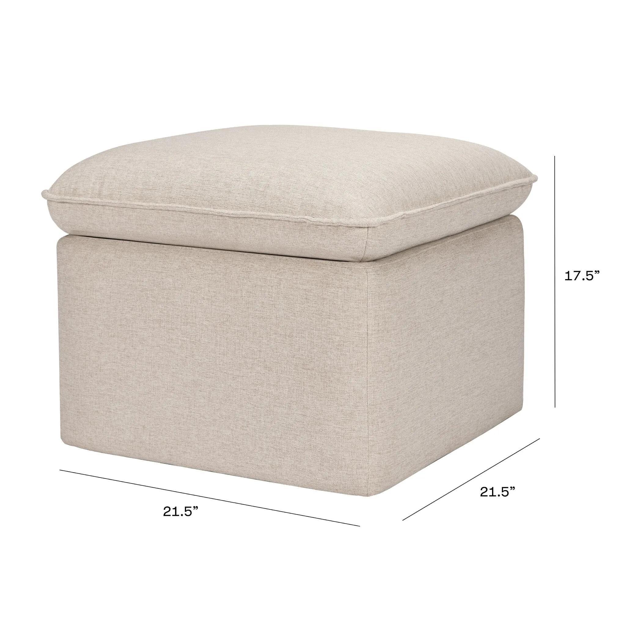 Cali Storage Ottoman | Beach Eco-Performance Fabric with USB